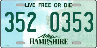 NH license plate 3520353
