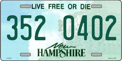 NH license plate 3520402