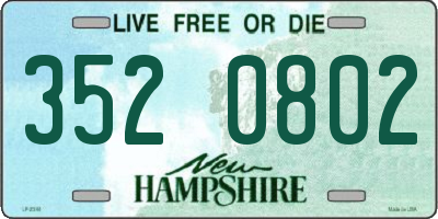 NH license plate 3520802