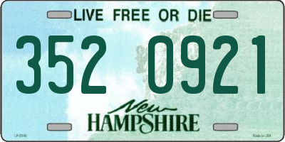 NH license plate 3520921