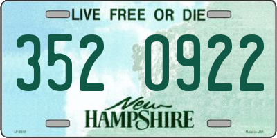 NH license plate 3520922