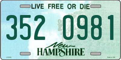 NH license plate 3520981