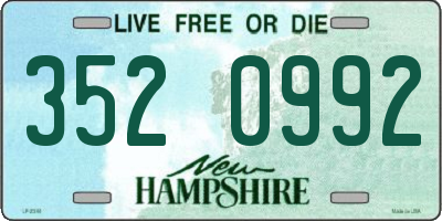 NH license plate 3520992