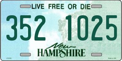 NH license plate 3521025