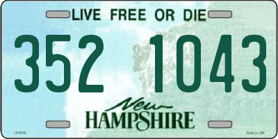 NH license plate 3521043