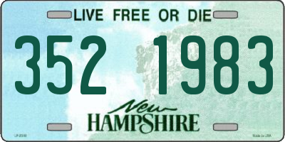 NH license plate 3521983