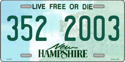 NH license plate 3522003