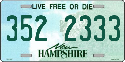 NH license plate 3522333