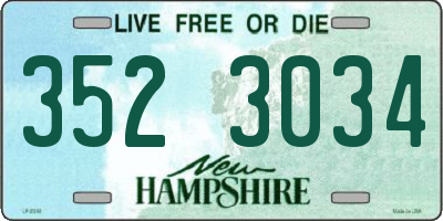 NH license plate 3523034