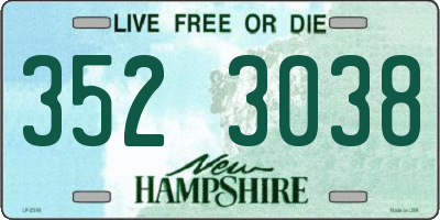 NH license plate 3523038