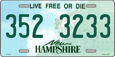NH license plate 3523233