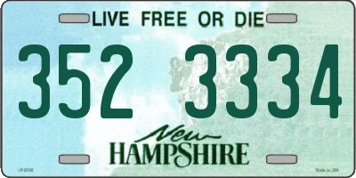 NH license plate 3523334
