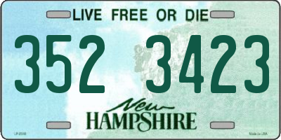 NH license plate 3523423