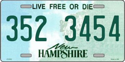 NH license plate 3523454