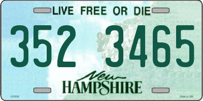 NH license plate 3523465