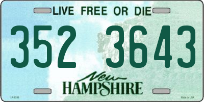 NH license plate 3523643