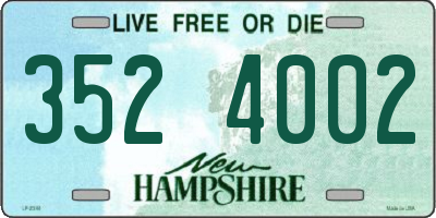 NH license plate 3524002