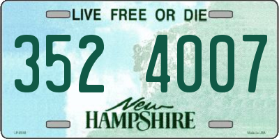 NH license plate 3524007