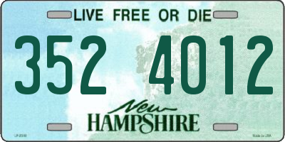 NH license plate 3524012