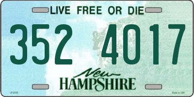 NH license plate 3524017