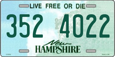 NH license plate 3524022