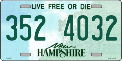 NH license plate 3524032