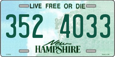NH license plate 3524033