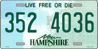 NH license plate 3524036
