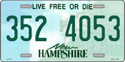 NH license plate 3524053