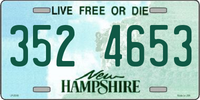 NH license plate 3524653