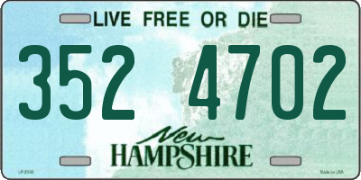 NH license plate 3524702