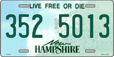 NH license plate 3525013