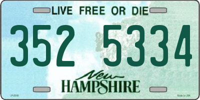NH license plate 3525334