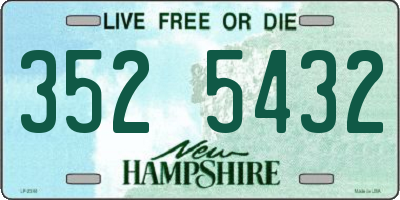 NH license plate 3525432