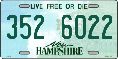 NH license plate 3526022