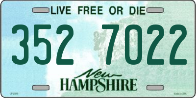 NH license plate 3527022