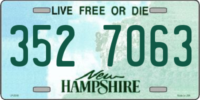 NH license plate 3527063