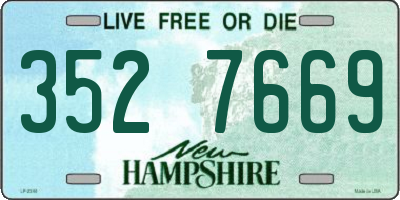 NH license plate 3527669