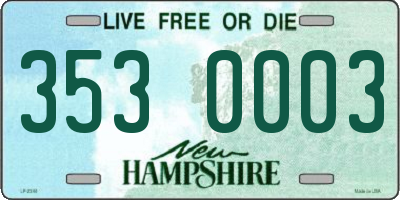 NH license plate 3530003
