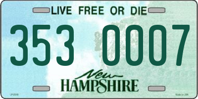 NH license plate 3530007