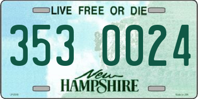 NH license plate 3530024