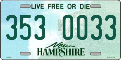 NH license plate 3530033