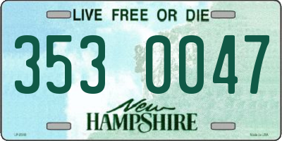 NH license plate 3530047