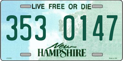 NH license plate 3530147