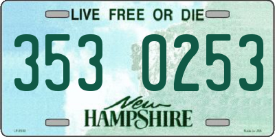 NH license plate 3530253
