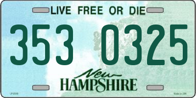 NH license plate 3530325