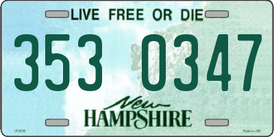 NH license plate 3530347