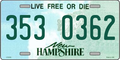 NH license plate 3530362
