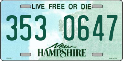 NH license plate 3530647