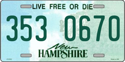 NH license plate 3530670